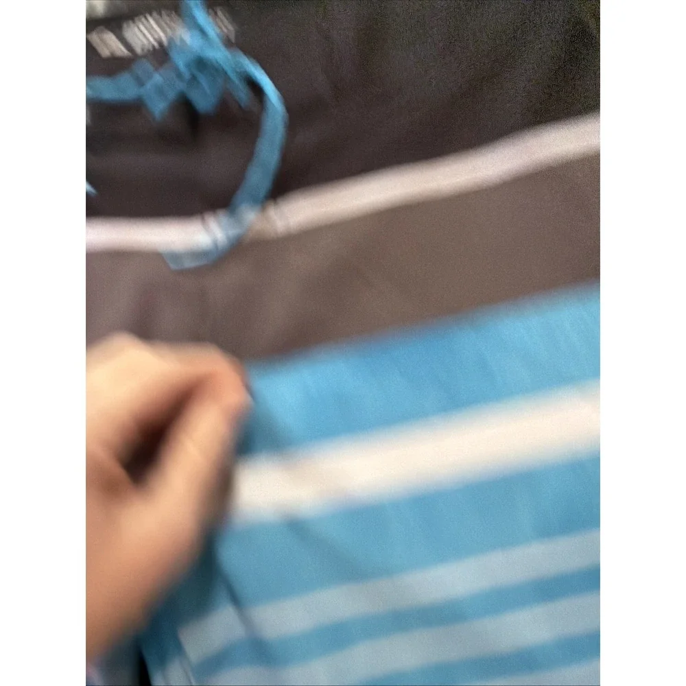 Quiksilver Dry Flight Board Shorts Sz 29 Blue Gray Stripe Surfer Skater Y2K Vibe